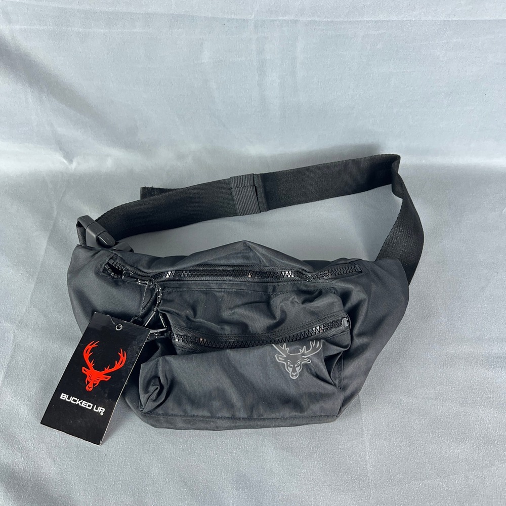 Bucked Up Men's Fanny Pack Waist Pack Black  Main Compartment Adjustable Strap